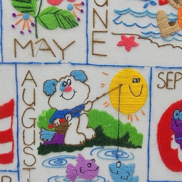 Vintage dimensions crewel needlepoint monthly calendar - Picture 7 of 14